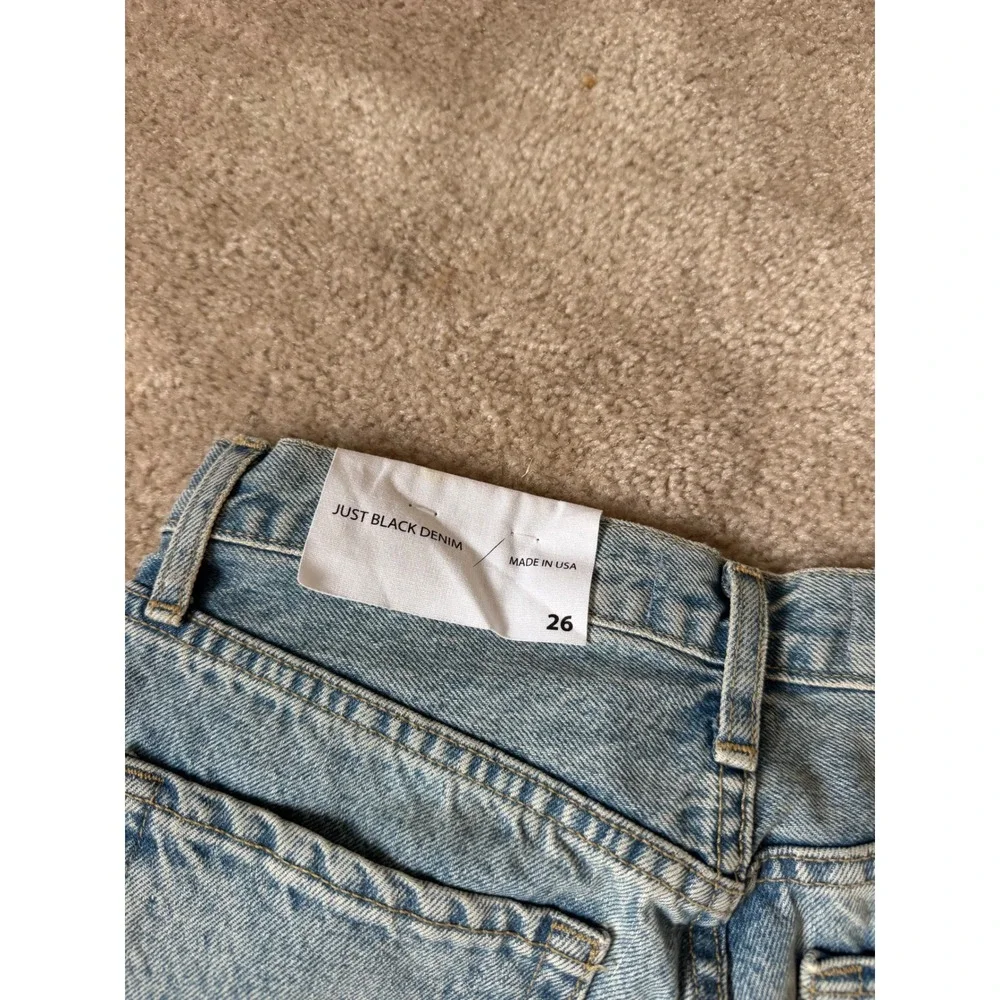 Just Black Denim Jeans NEW Relaxed Straight Womens High Rise Light Wash Blue 26